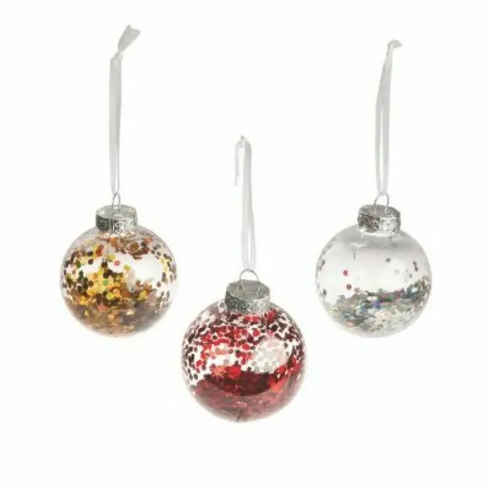 4 DIY Christmas Wedding Crafters Party  Ornaments Clear Fillable Paintable 60mm